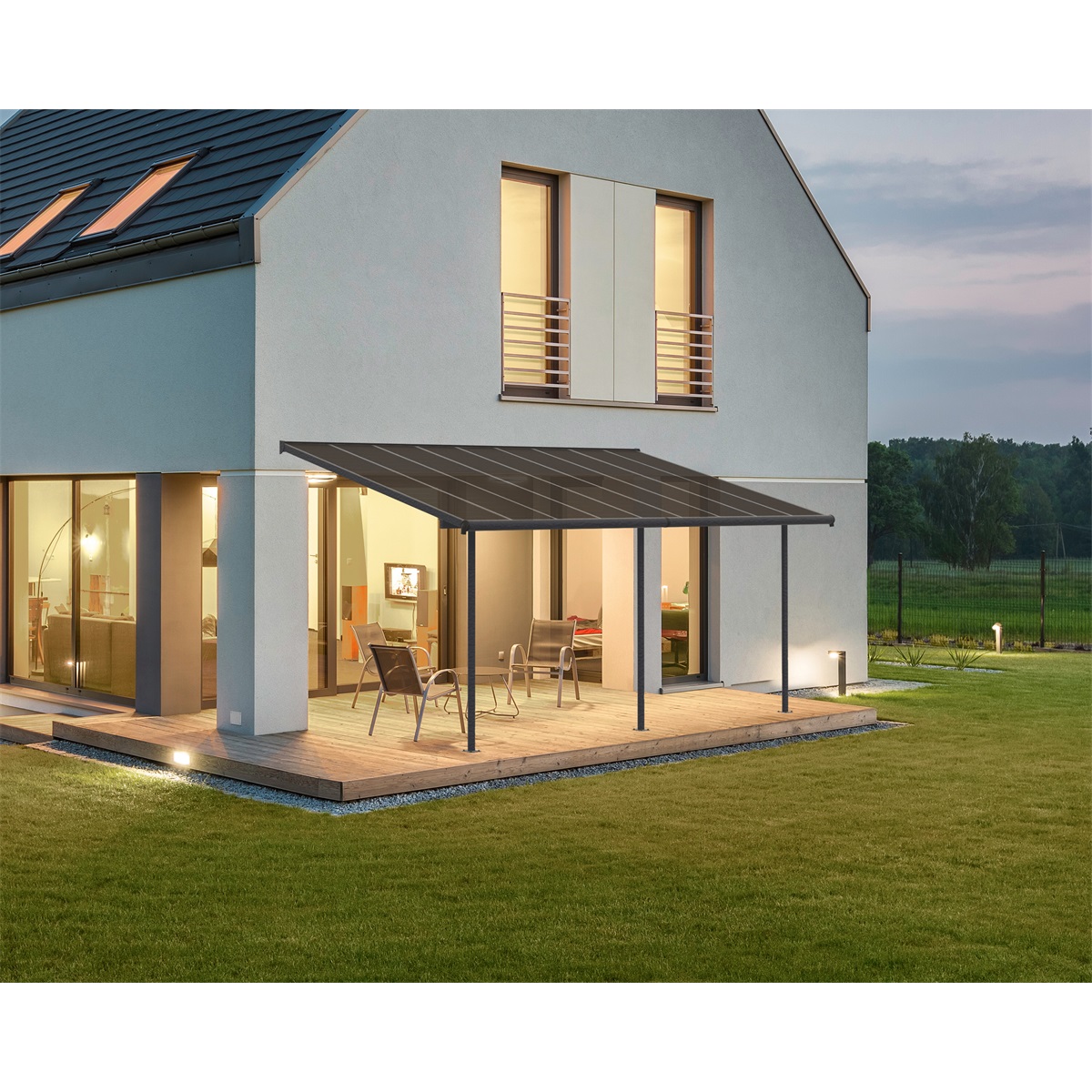 Palram - Canopia Capri 5400 antracit 3 x 5,46 hliníková (montovaná) pergola